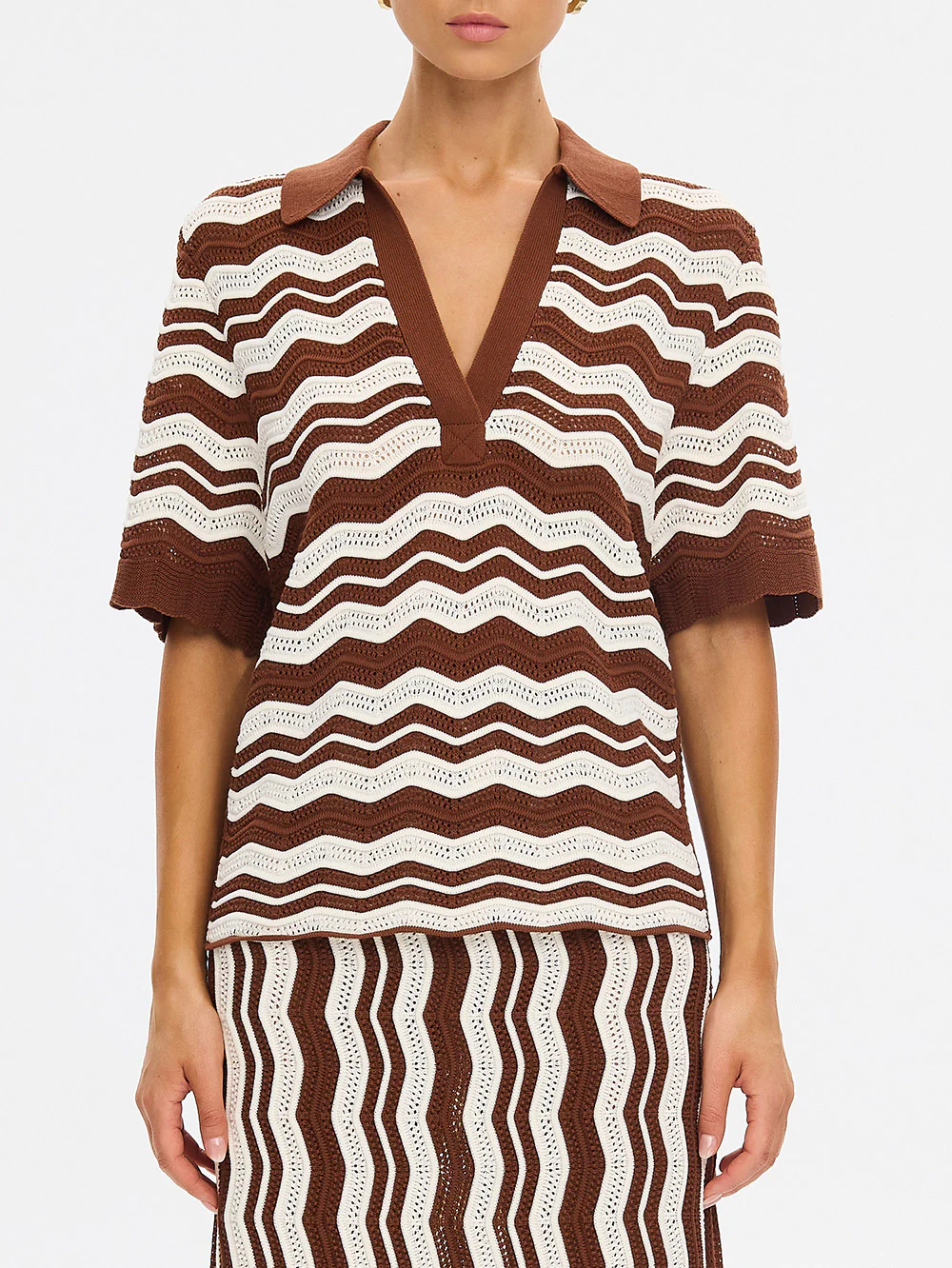 Sarah Knit Polo Top - Image 5